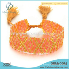 2016 joyas bohemia bohemia baratos joyas de color naranja granos pulsera bohemia hecha a mano